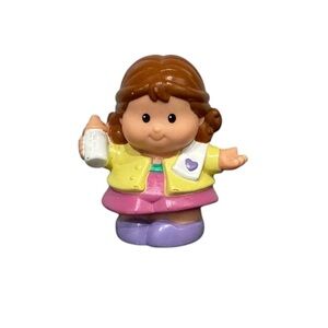 Fisher Price Little People 2001 Mom W/ Burp Cloth & Bottle Toy Figure